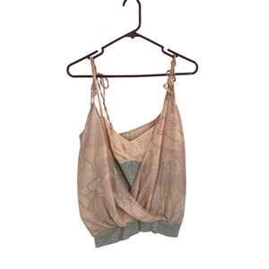 Marc Jacobs Silk Strappy Tank Top Blouse Women’s 6 Small Pink Gray NEW